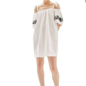 Topshop Bardot Embroidered dress
